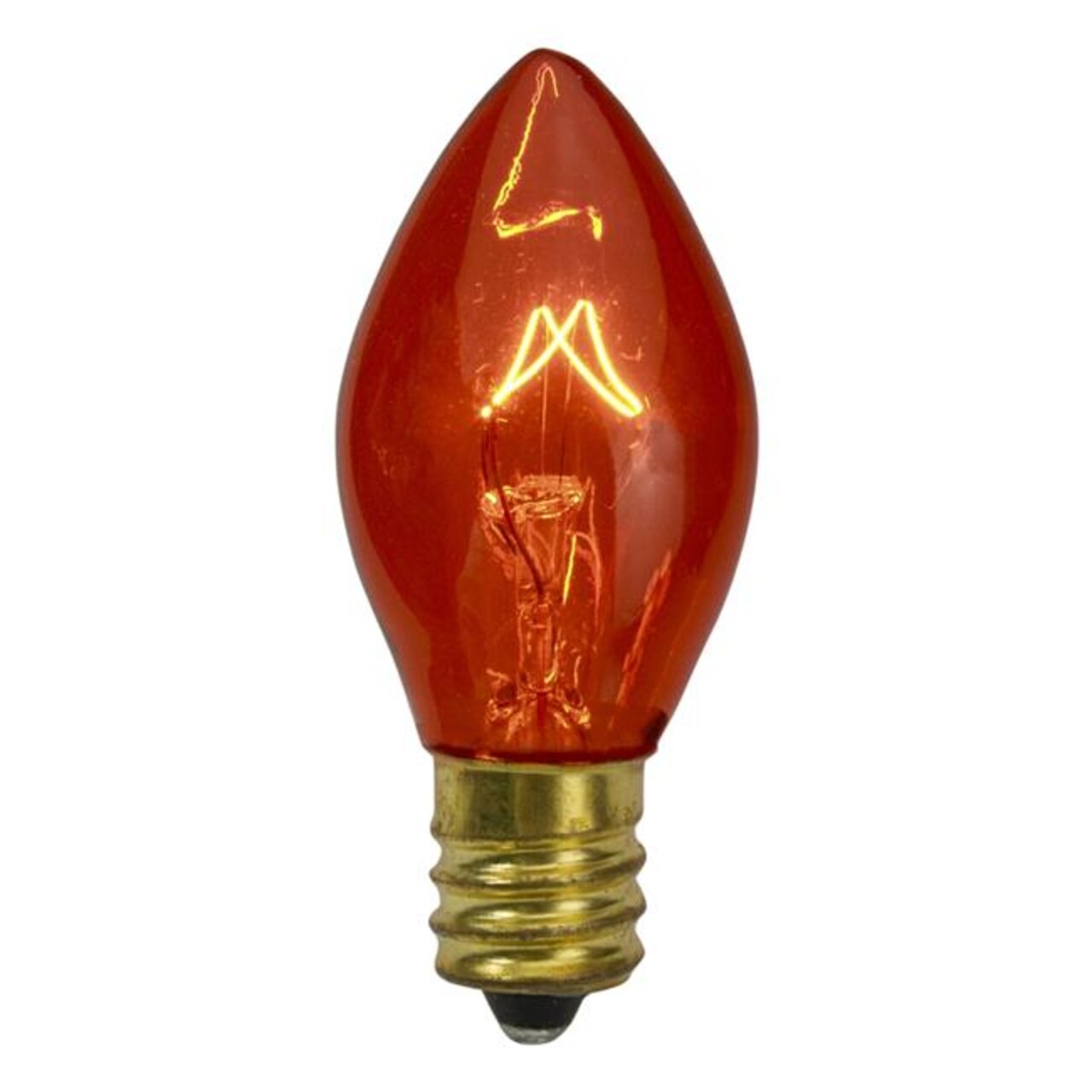 NorthLight 34316490 2 x 1 in. Dia. C7 Transparent Christmas Replacement Bulbs, Amber - Pack of 4
